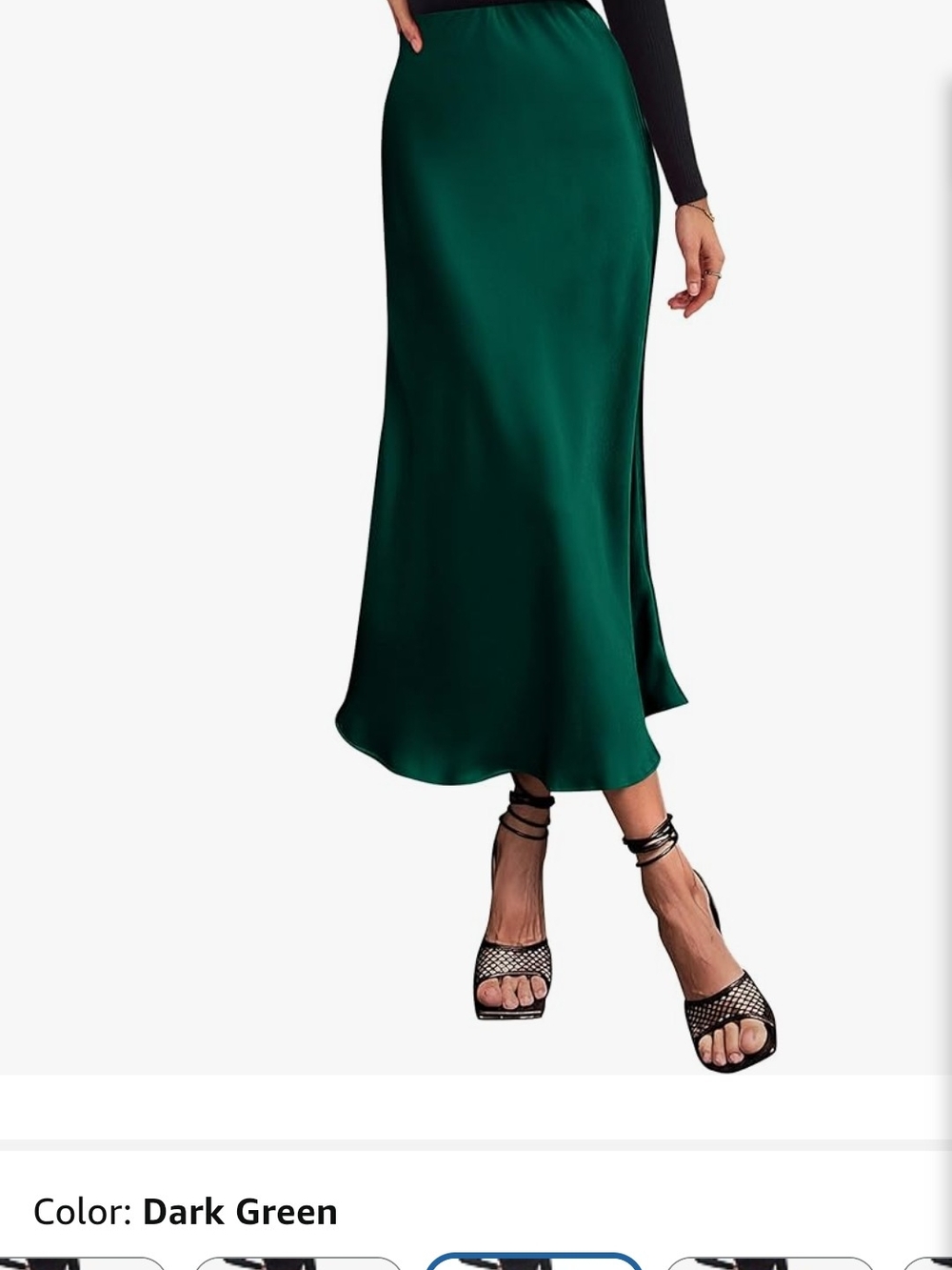 Satin Maxi Skirt in Teal